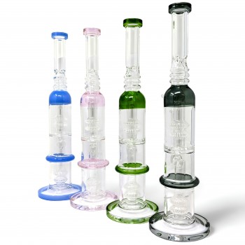 14" GemSync Elegance Double Rhombus Matrix Mastery Perc Water Pipe [DH02]